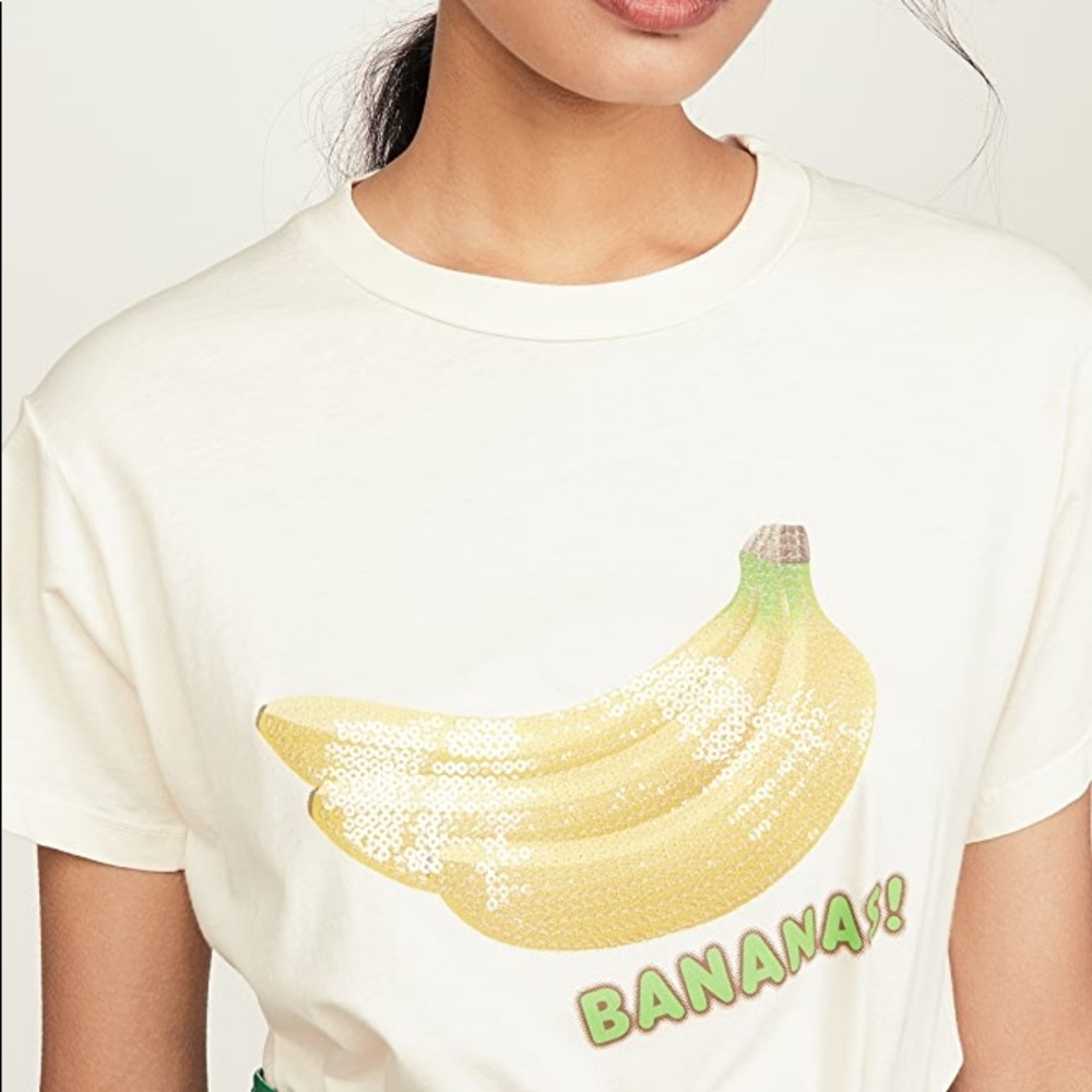 ▫️Monogram▫️Cream Sequin Graphic T-Shirt